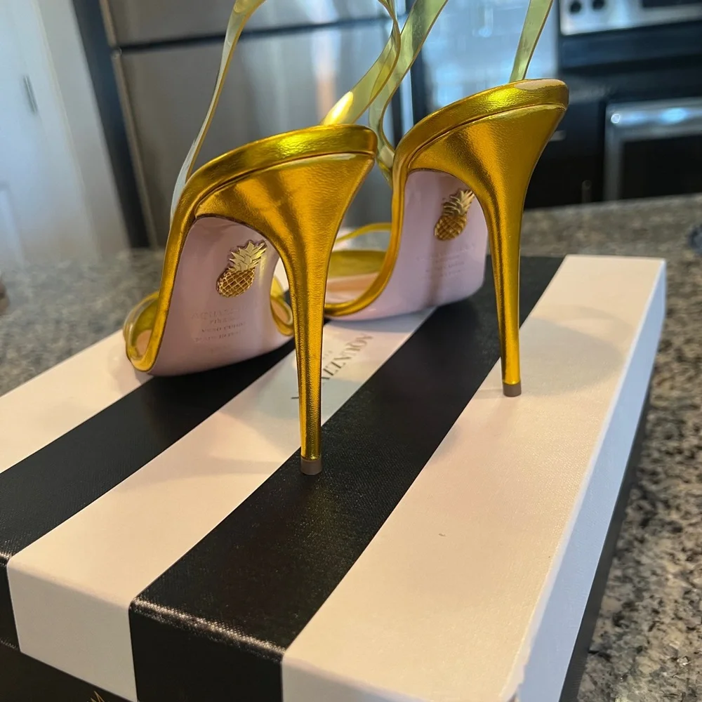 Aquazzura Gold and Yellow Heels - Picture 6 of 12